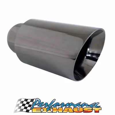Angle Cut Inner Cone BLACK CHROME Exhaust Tip - 2.5  Inlet - 3.5  Out 6.5  Long • $60