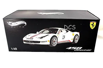 Ferrari 458 Challenge Italia White #3 Hot Wheels Elite 1/18 Diecast Car X5487 • $129.95