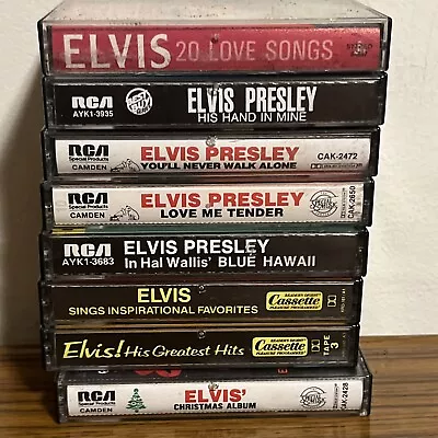 Vintage Elvis Presley Cassette Tapes Lot Of 8 Tapes Greatest Hirs Blue Hawaii… • $19.99