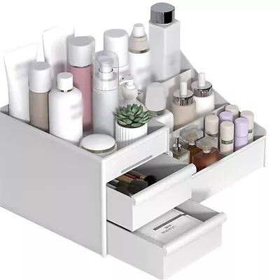 Makeup Organizer For Vanity Large Capacity Desk Storage With Drawers Plastic Hol • $18.05