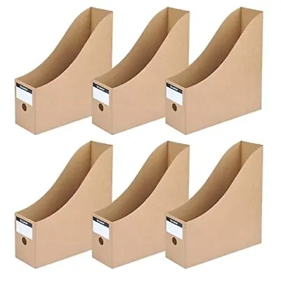 £12.58 • Buy 6Pcs File Magazine Holder With Labels Sturdy Cardboard Rack School Office Home