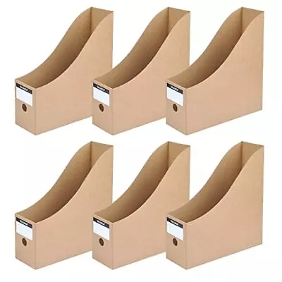 6Pcs File Magazine Holder With Labels Sturdy Cardboard Rack School Office Home • £12.05