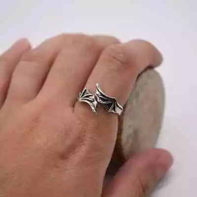 925 Sterling Silver Vintage Angel Demon Adjustable Ring Womens Jewellery New UK • £3.25