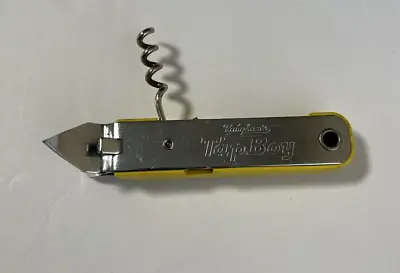 Vintage Vaughan's Tap Boy Bottle Opener W/ Corkscrew Yellow Chicago Made In USA • $10