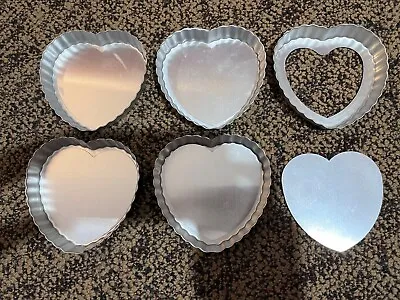 Wilton Singles Mini Heart Tart Pan  Set Of 5 With Removable Loose Bottom • $12.50