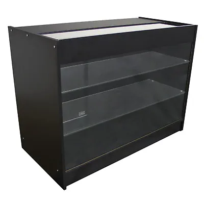 £399.99 • Buy Retail Counter Glass Shelf Display Showcase Lockable Cabinet Black K1200