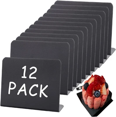 £11.45 • Buy 12 Pcs Mini Chalkboard Signs, Small Black Chalk Board Menu Blackboard Display F