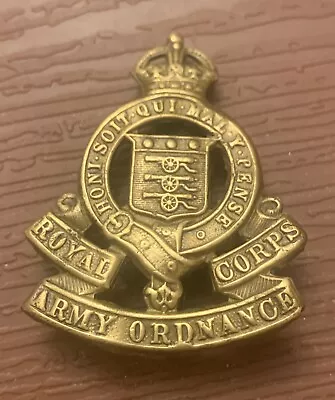 Authentic Royal Corps Army Ordnance Cap Badge  Honi Soit Qui Mal Y Pense  • £4.99