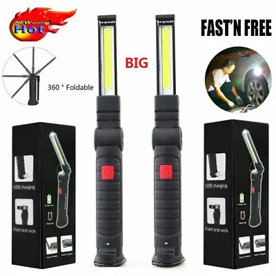 2PCS Rechargeable LED COB Slim Work Light Mechanic Flashlight Lamp Bar Torch Big • $15.29