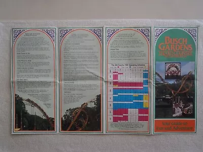 Busch Gardens Virginia 1991 Park Guide Map Vintage Rare Retro • $24.95