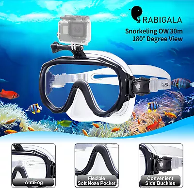 RABIGALA For Go Pro Diving Mask Snorkel Camera Mount Swimming Goggles Scuba Mask • $25.37