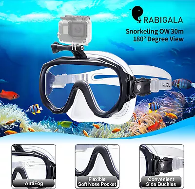 $25.64 • Buy RABIGALA For Go Pro Diving Mask Snorkel Camera Mount Swimming Goggles Scuba Mask