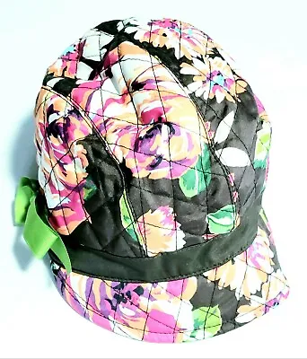 Vera Bradley Floral Newsgirl Hat In English Rose Side Bow One Size Lined Warm • $14