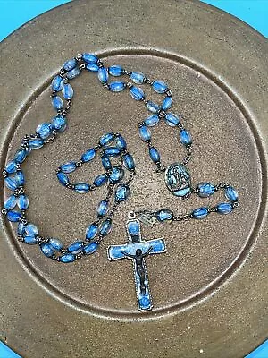 Vintage Catholic 1958 Brevetto Legatura Alpaca Lourdes Bubble Rosary • £90.72