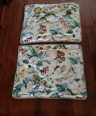 Waverly Williamsburg Garden Images 2 Pillow Shams Magnolia Butterflies Dogwood • $37.99