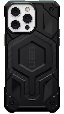 UAG Monarch Pro MagSafe Tough Case For IPhone 14 Pro Max - Carbon Fiber - Black • £29.99