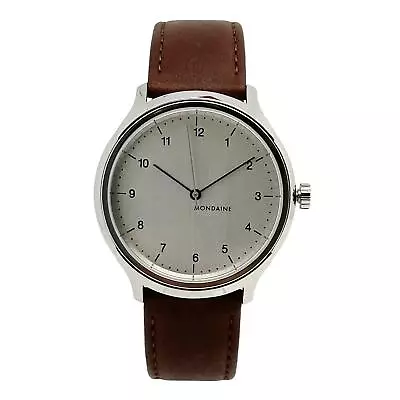 Mondaine Helvetica 40mm Steel Silver Dial Automatic Mens Watch MH1.R3610.LG • $699