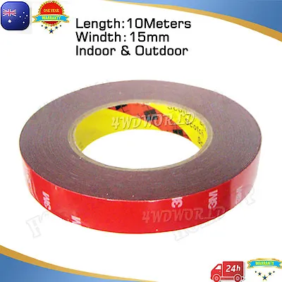 FOR 3M Genuine Automotive Acrylic Plus Double Face Sided Tape 15mm X 10 Meters O • $13.72