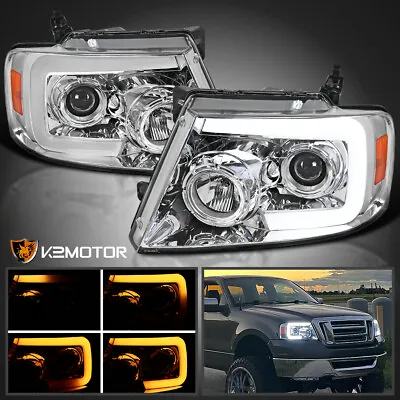 Fits 2004-2008 Ford F150 LED Sequential Signal Bar Projector Headlights Lamps • $219.38