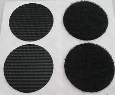 VELCRO®  PS14 Self Adhesive Discs Hook & Loop Stick On 50mm Black Pads X6 Coins • £5.49
