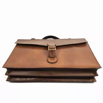 EDWARD GREEN Business Bag Brown Briefcase Document Bag Genuine Leather Men's • $601.11