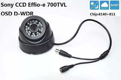 Security 1/3  Sony Effio CCD 700TVL Lens 3.6mm IR 20m OSD Menu CCTV Dome Camera • $29.90