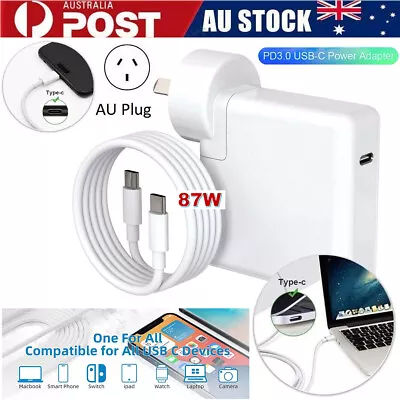 87W USB-C Power Adapter Charger 2M Type-C Cable For Apple Macbook Air Pro Laptop • $25.86