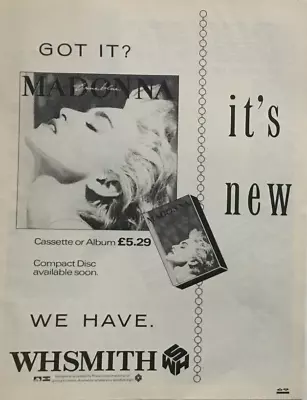 £4.95 • Buy Music Press  Advert Madonna : 'true Blue'  - 1986