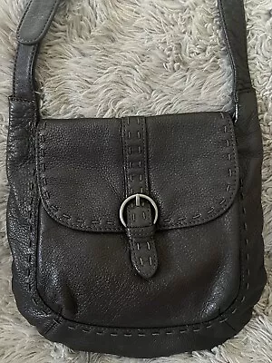 J.JILL Vintage Flap WHIPSTITCH CROSSBODY SHOULDER Bag Pebbled Leather BOHO • $25.06