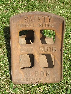 $45 • Buy Vtgaldon Railroad Chicago Safety Wheel Block Wb15 Calumet Steel Hammond Il