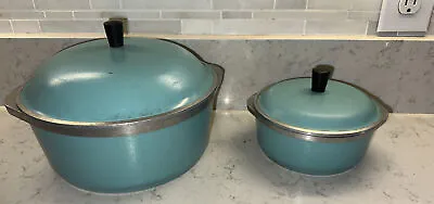 $55 • Buy Vintage Club Cast Aluminum Turquoise 1.5 Quart & 4 Quart Dutch Oven Pots & Lids