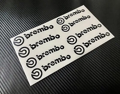 8 Curved Brembo Decal Sticker Vinyl Caliper Brake Black Heat Resistant • $8.99