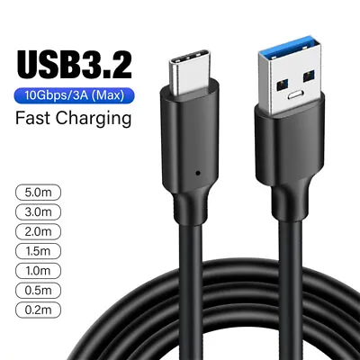 USB A To USB C Data Cable Type C SuperSpeed Sync Fast Charging Charger Cord 60W • $10.39