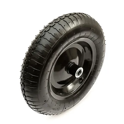 14 Inch 3.50-8 Wheelbarrow Metal Wheel & Tyre 2 Ply + Inner Tube + Bearing 350-8 • £15.99