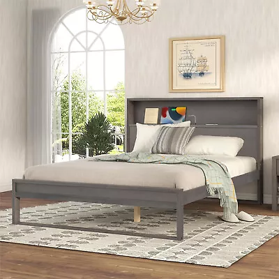 Full Queen Size Bedroom Set Platform Bed Frame Dresser Cabinet Nightstand Bed • $124.06