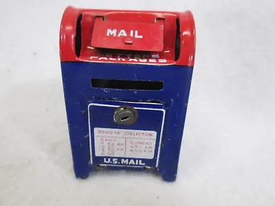 Vintage 1960's US Mail Tin Metal Collection Box Coin Bank Japan • $18.99