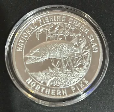 National Fishing Grand Slam One Troy Oz .999 Silver Gem Proof Northern Pike • $44.55