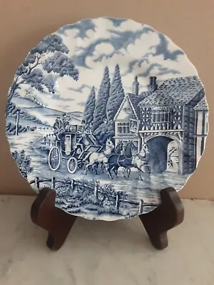 (8) Vtg Myott Blue Royal Mail 7 3/4  Dia Salad/Dessert Plates  • $29