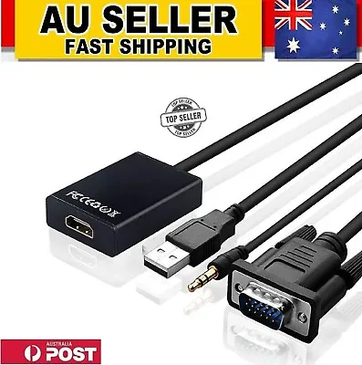 VGA Male To HDMI Female Adapter Output 1080P Audio Video Cable Converter HDTV/AV • $15.49