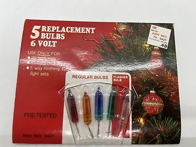 VTG Christmas Hills Department Store NOS 5 Replacement Bulbs 6 Volt Flasher • $14.99