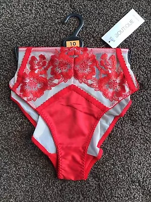 UK10 M&S Boutique Red Mix High Leg Knickers • £3.90