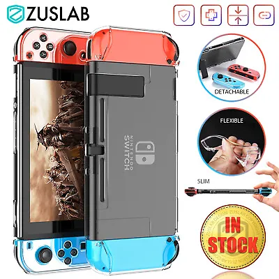 For Nintendo Switch Case ZUSLAB Clear Slim Soft Heavy Duty Shockproof Cover • $16.95