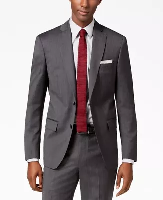 DKNY Men's Modern-Fit Stretch Textured Suit Jacket Blazer Grey Size 38L NEW $350 • $20.97