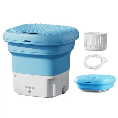 Mini Folding Washing Machine Portable For Clothes With Drain Basket Travel Q6N0 • $19.65