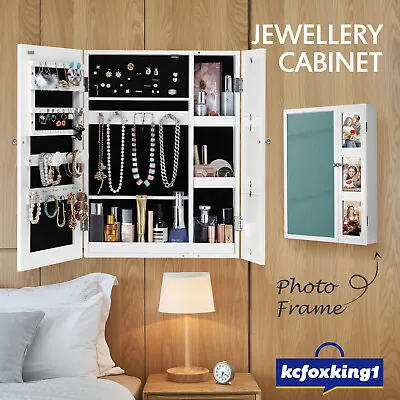$94.49 • Buy Mirror Jewellery Cabinet Wall Door Mounted Makeup Storage Jewelry Organiser Box