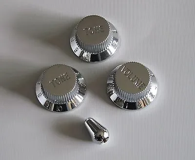 Chrome ST Guitar Volume Tone Knobs Guitar Switch Tip Cap For Fender Strat • $7.99