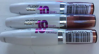 LOT OF 3 Maybelline New York Superstay 10 Hour Stain Gloss # 190 Blissful Brown • $21