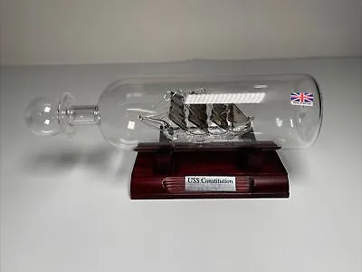 VTG Mayflower Glass USS Constitution Glass Ship In A Bottle Hand Made In UK 🇬🇧 • $54.99