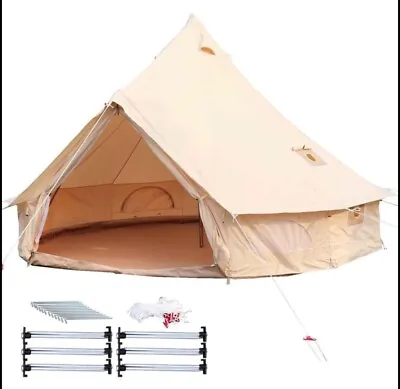 VEVOR Canvas Bell Tent 5MHunting Wall Yurt Tent Waterproof For Camping/Hiking • $989