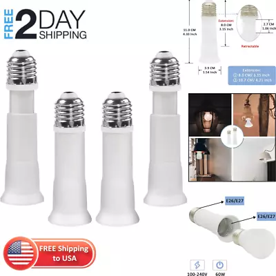 Clicli E26 Medium Base Flexible Light Bulb Socket Extender (Extension) (4 Pack) • $26.99